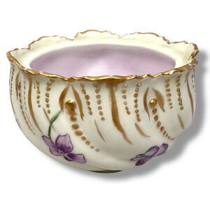 Vintage Limoges France Trinket Dish 4.5" White Floral Porcelain Hand Painted